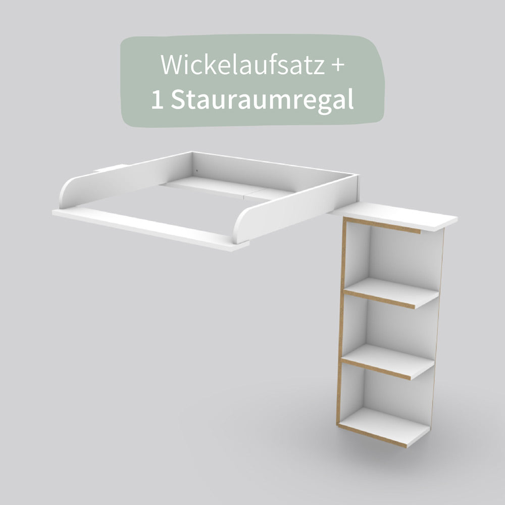 Hemnes Wickelaufsatz für die große Kommode mit Stauraumregal.