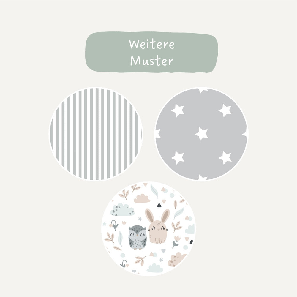 3 Musterbeispiele für Wickelauflagen.