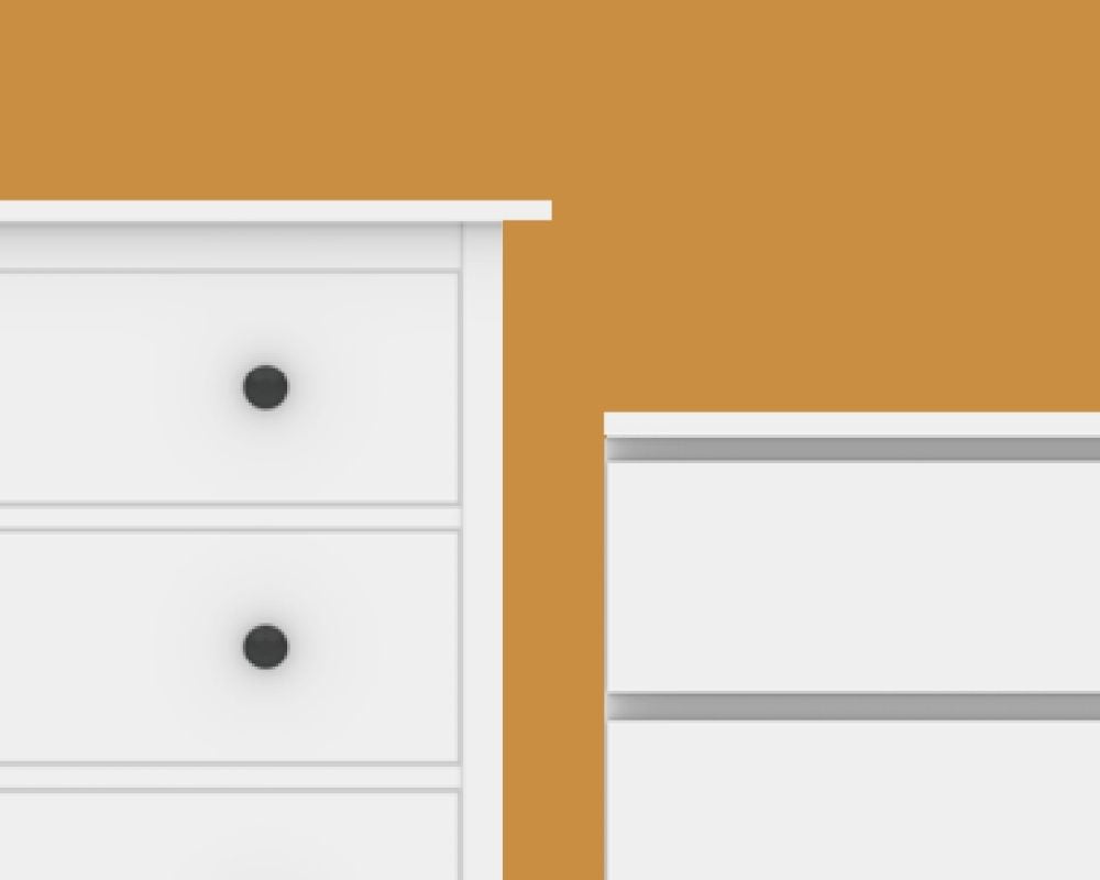 IKEA Hemnes und IKEA Malm Kommode nebeneinander im Vergleich