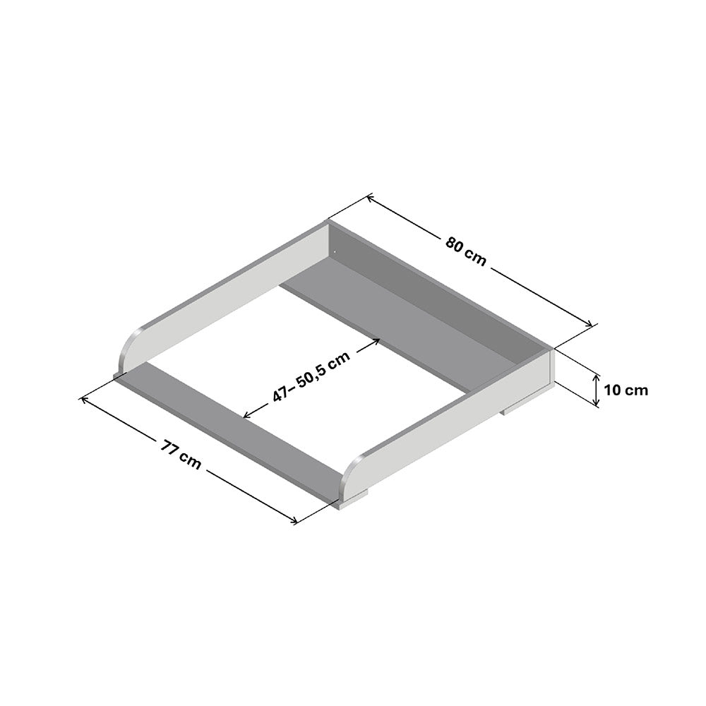 Malm Wickelaufsatz mit Abmessungen passend für 80 cm breite Kommode