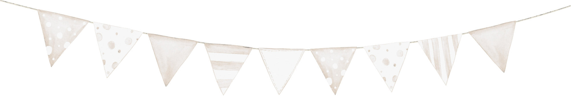 Wimpelkette in Beige.